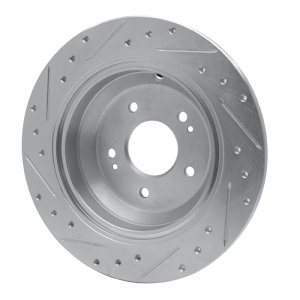 Genesis G80 Brake Rotor (1) - Rear Right - R1 Concepts - Drilled & Slotted - Silver - `09-`20